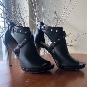 Marc Fisher Black Studded Booties
